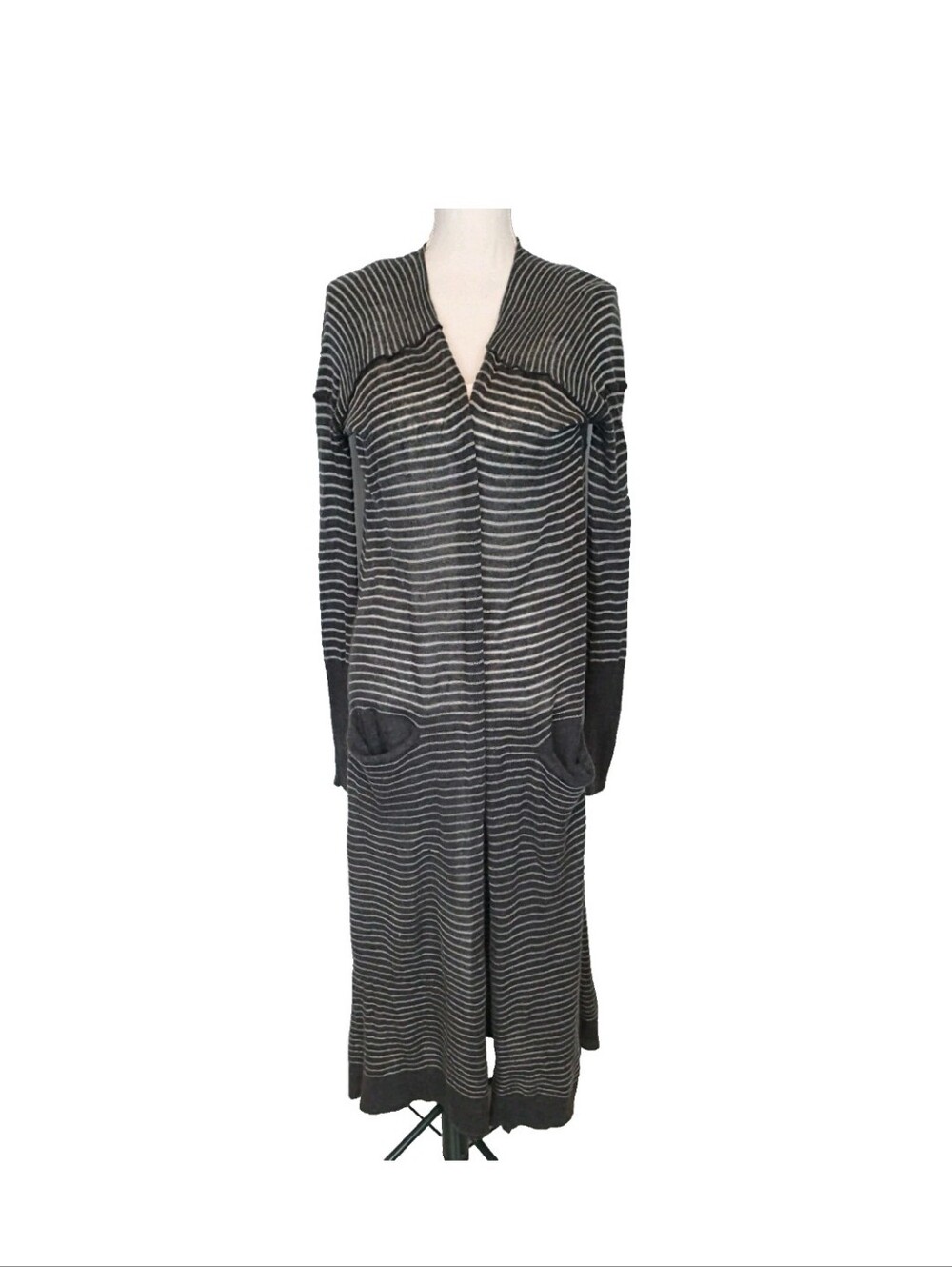 Free People Smile Stripe Long Maxi Cardigan Sz L